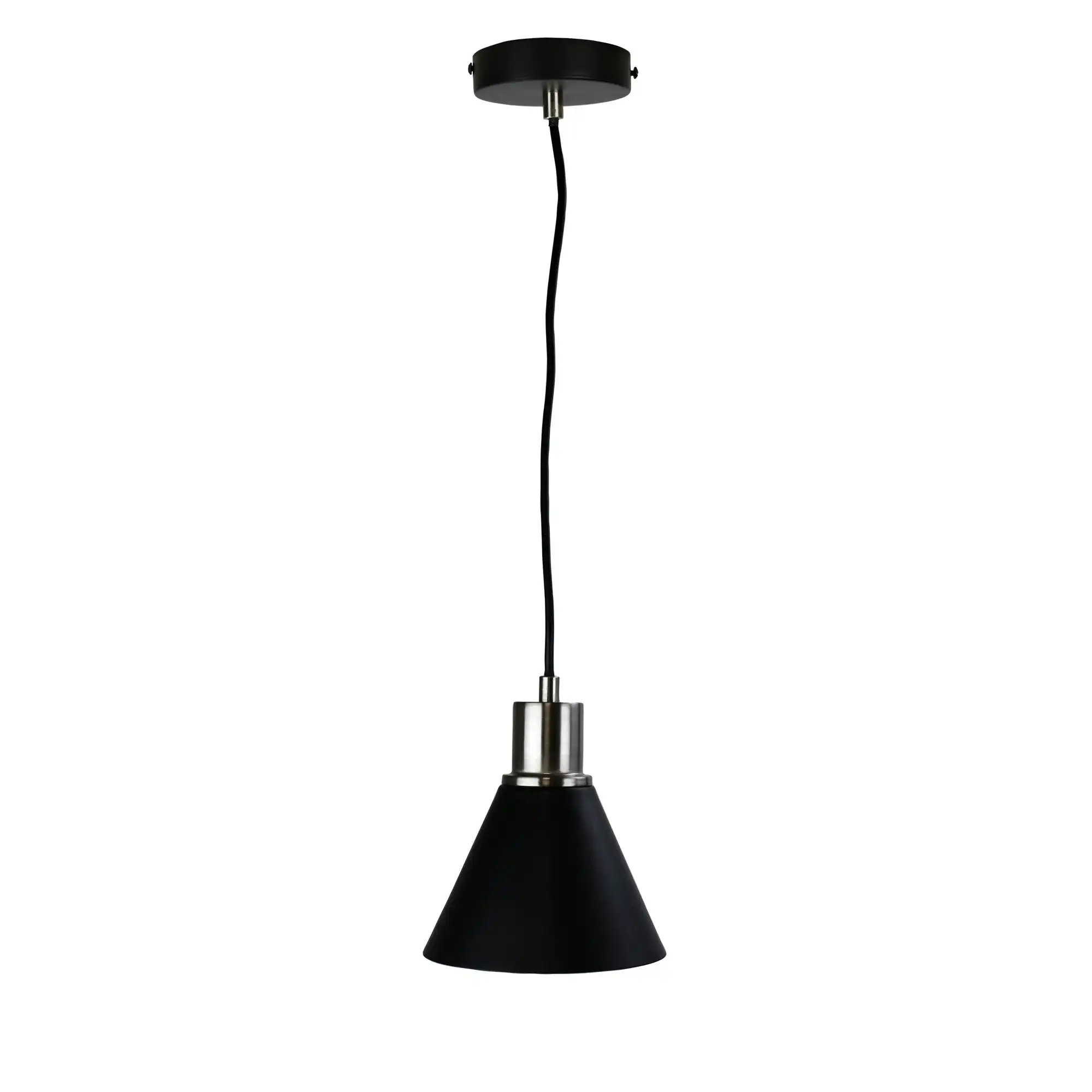 COMO Black and Brushed Chrome Single Pendant