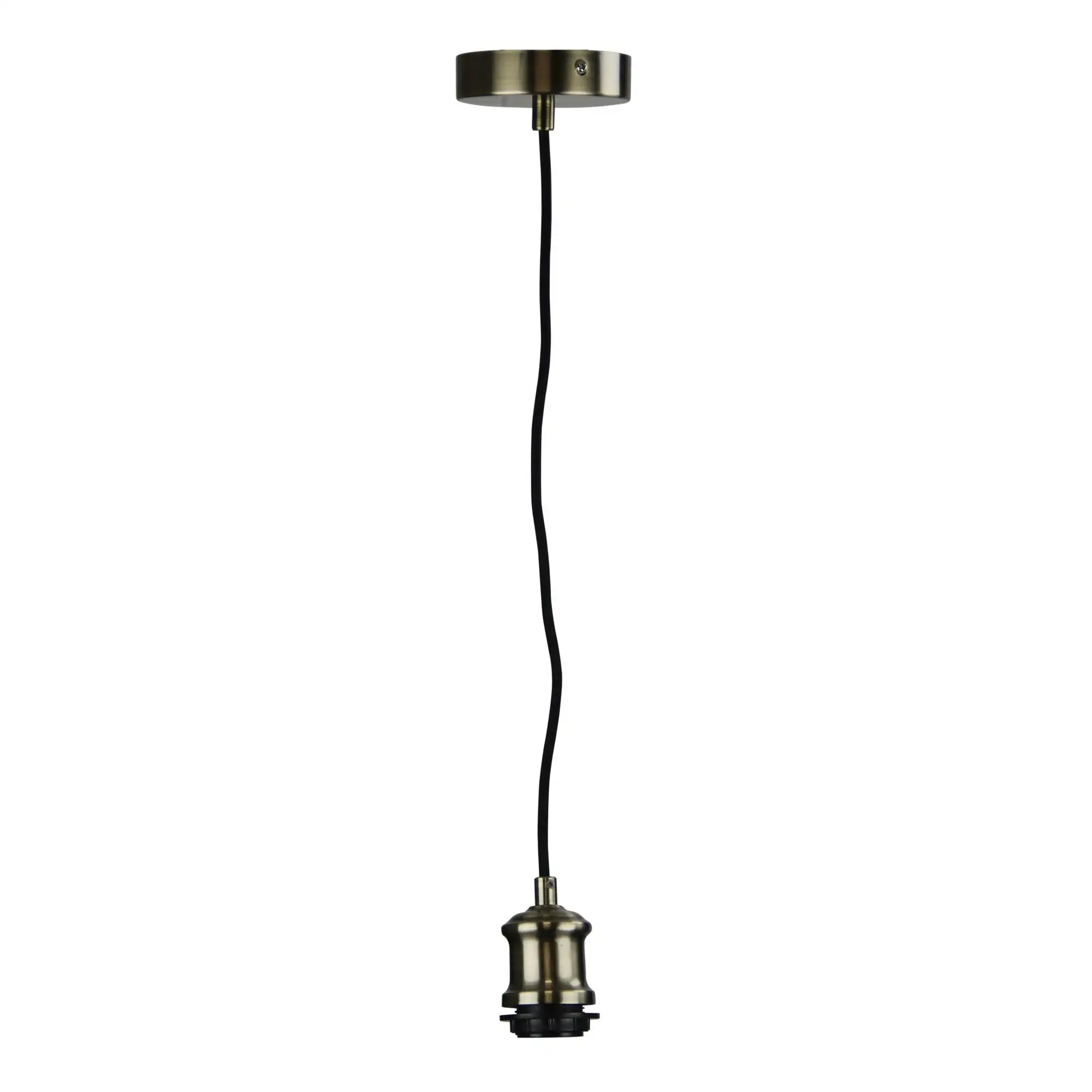 ALBANY CORD Pendant Light 180cm Vintage Cloth Cord Suspension Antique Brass