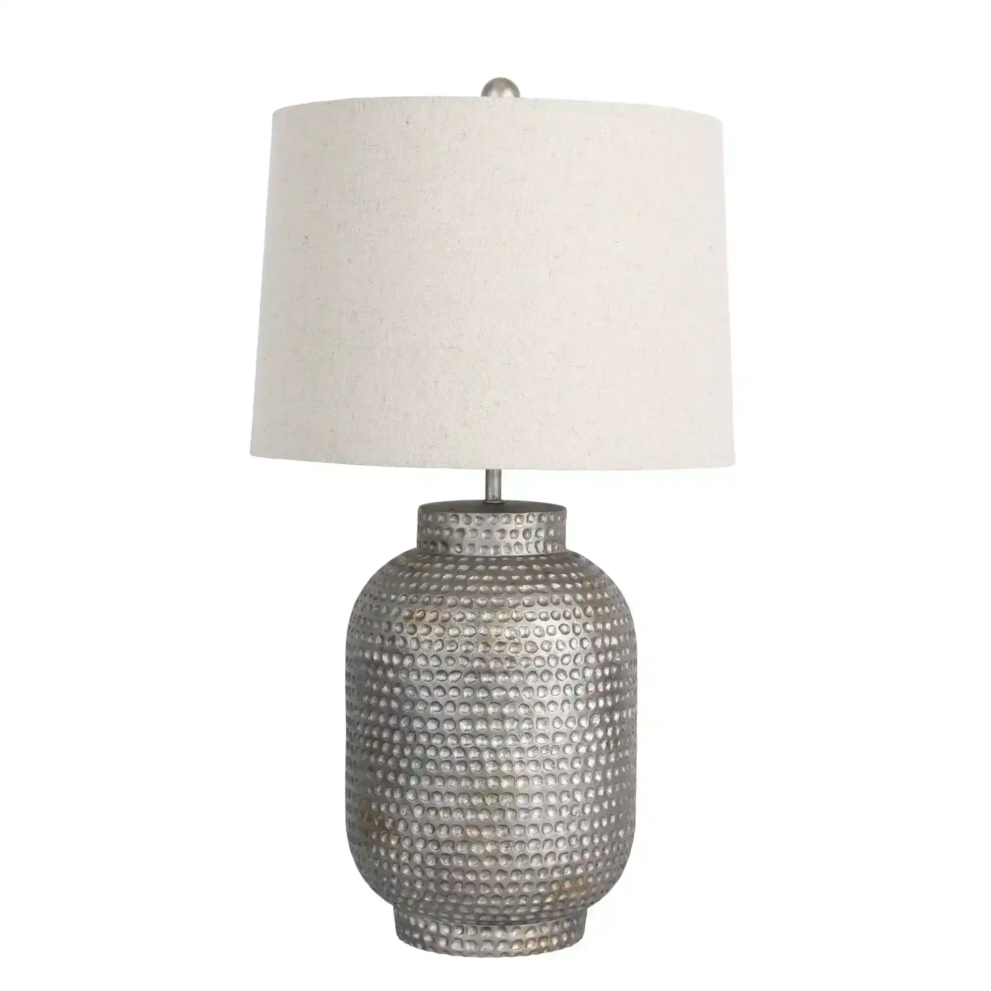 PALMA Rustic Beaten Silver Urn Table Lamp