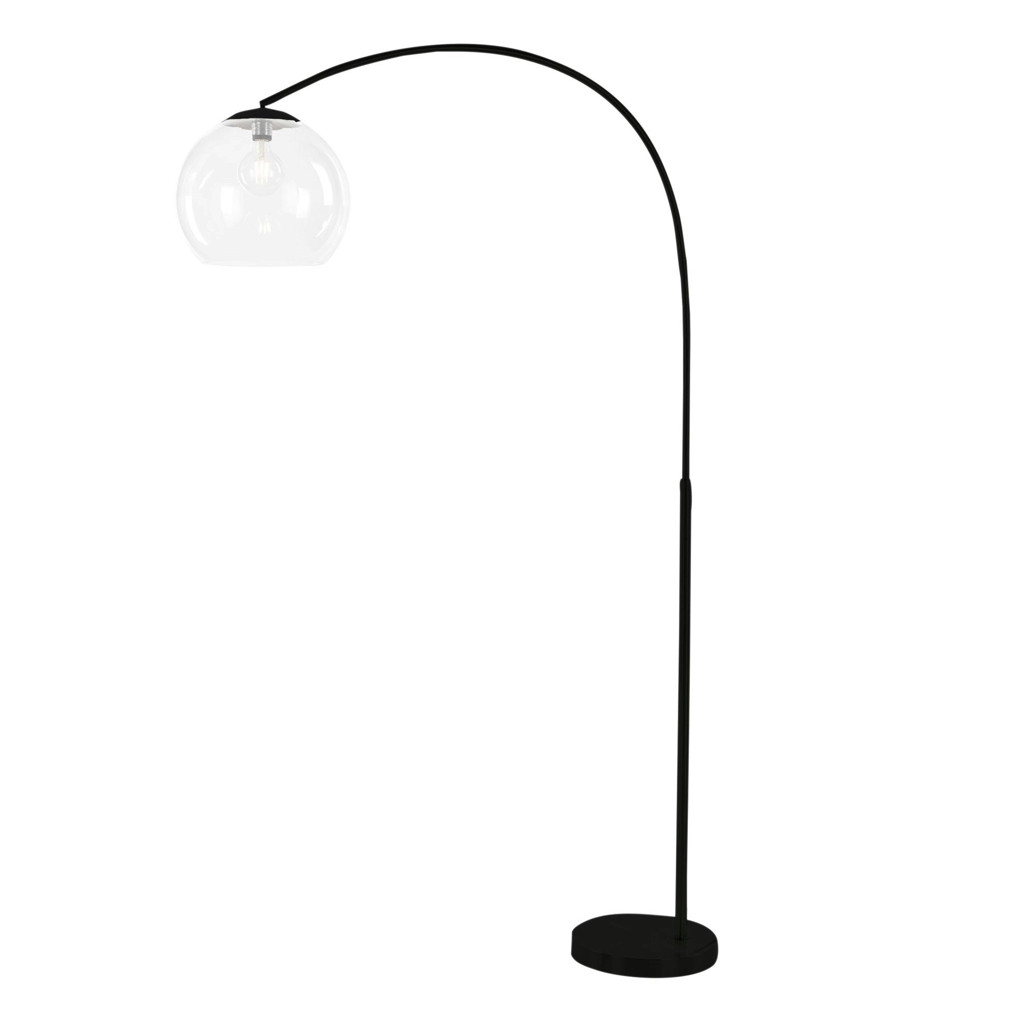 OVER Black Arc Lamp with Acrylic Shade