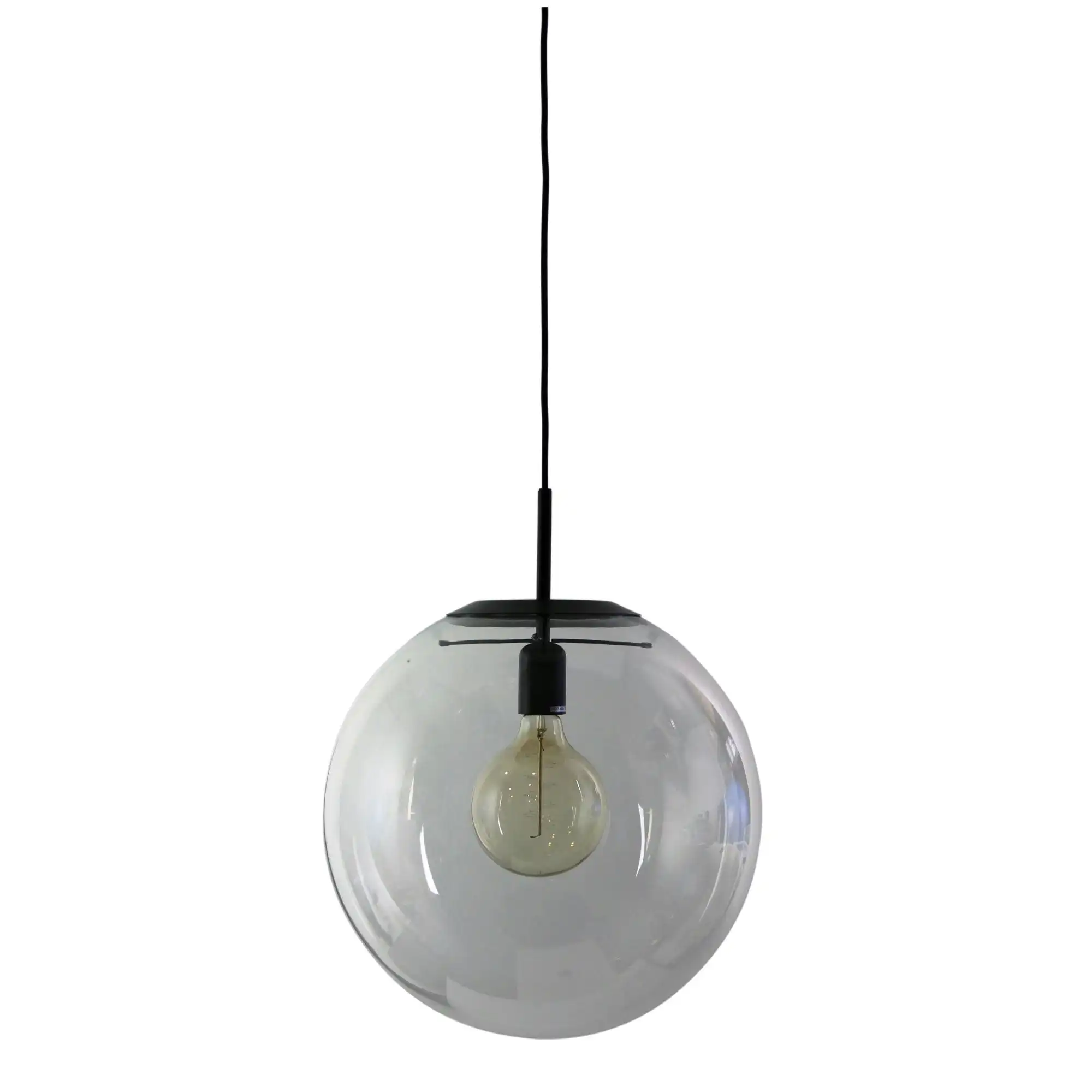 NEWTON.40 Matt Black and Clear Glass Pendant