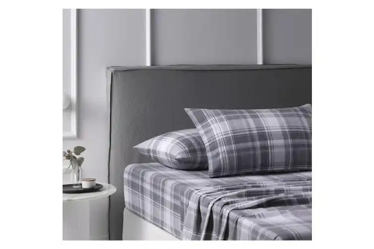 Accessorize Checkered Cotton Flannelette Sheet Set