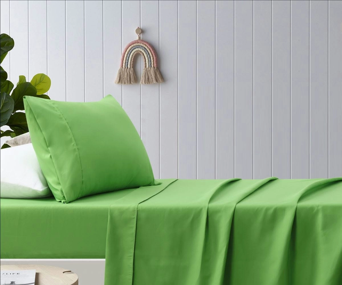 Happy Kids Green Microfibre Sheet Set