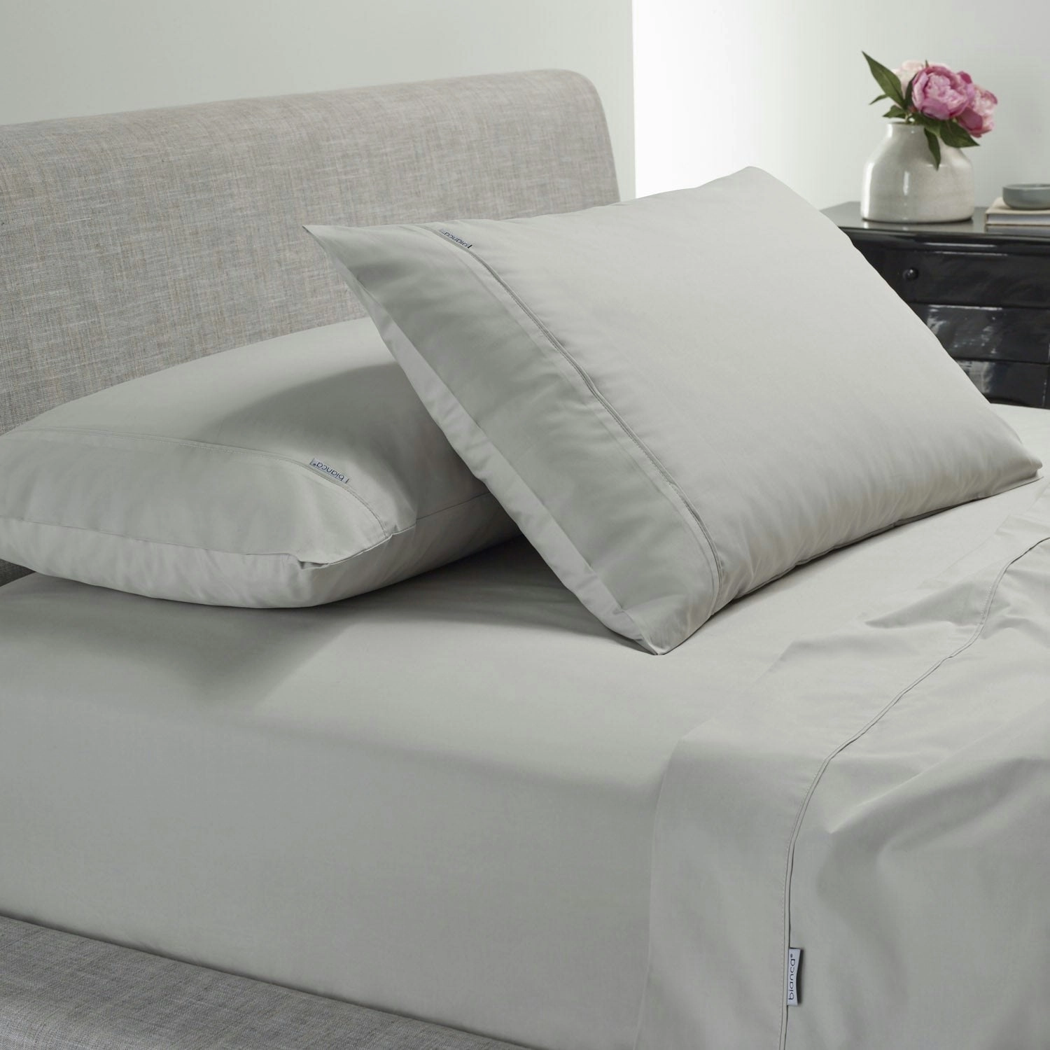 Bianca Bedding Natural Sleep Recycled Cotton and Bamboo Sheet Set - Silver