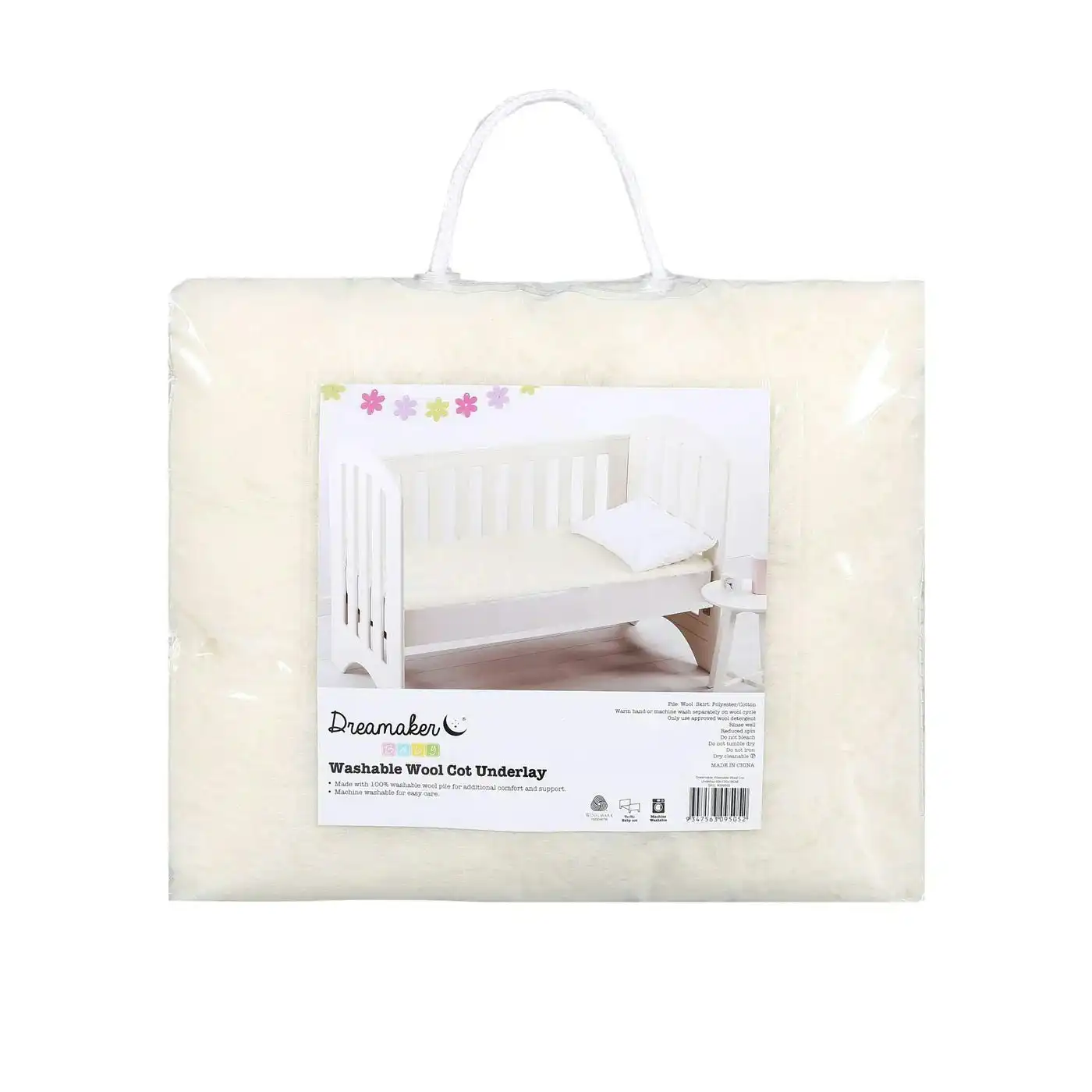 Dreamaker Baby Washable Wool Cot Underlay