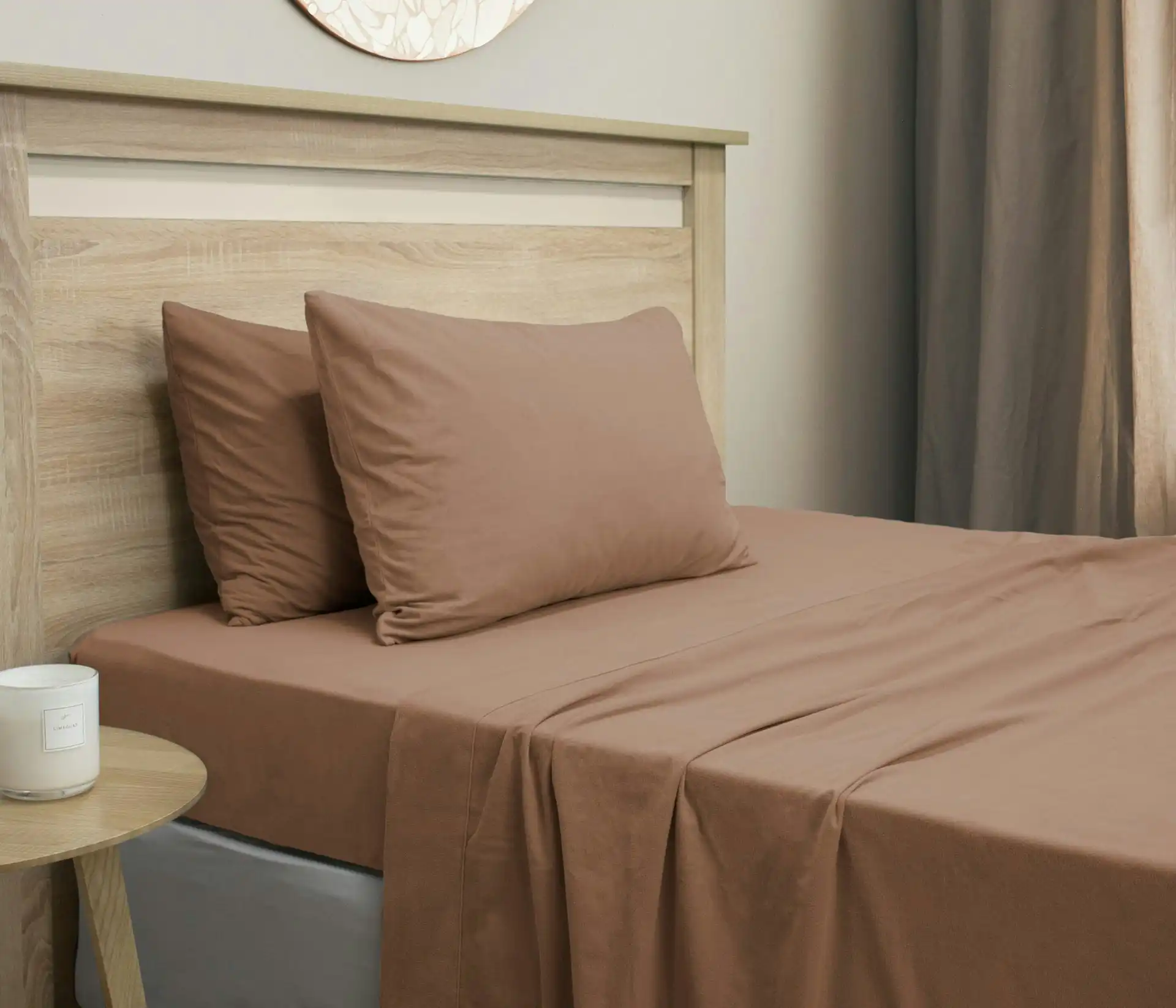 ARDOR BOUDIOR "Micro Flannel" SHEET SET - LATTE