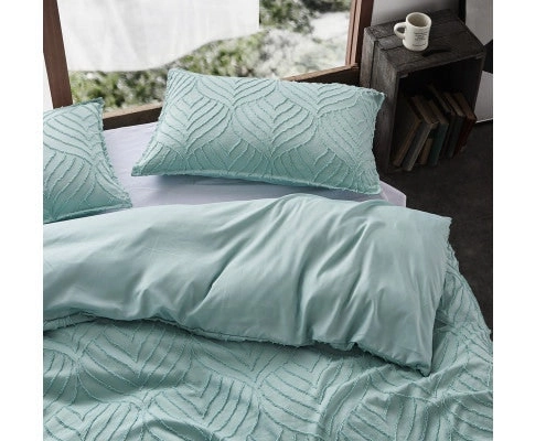 Gioia Casa Tufted ultra soft microfiber quilt cover set - SAGE GREEN