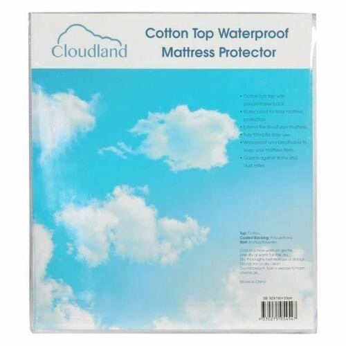 Cloudland Waterproof Cotton Mattress Protector - White