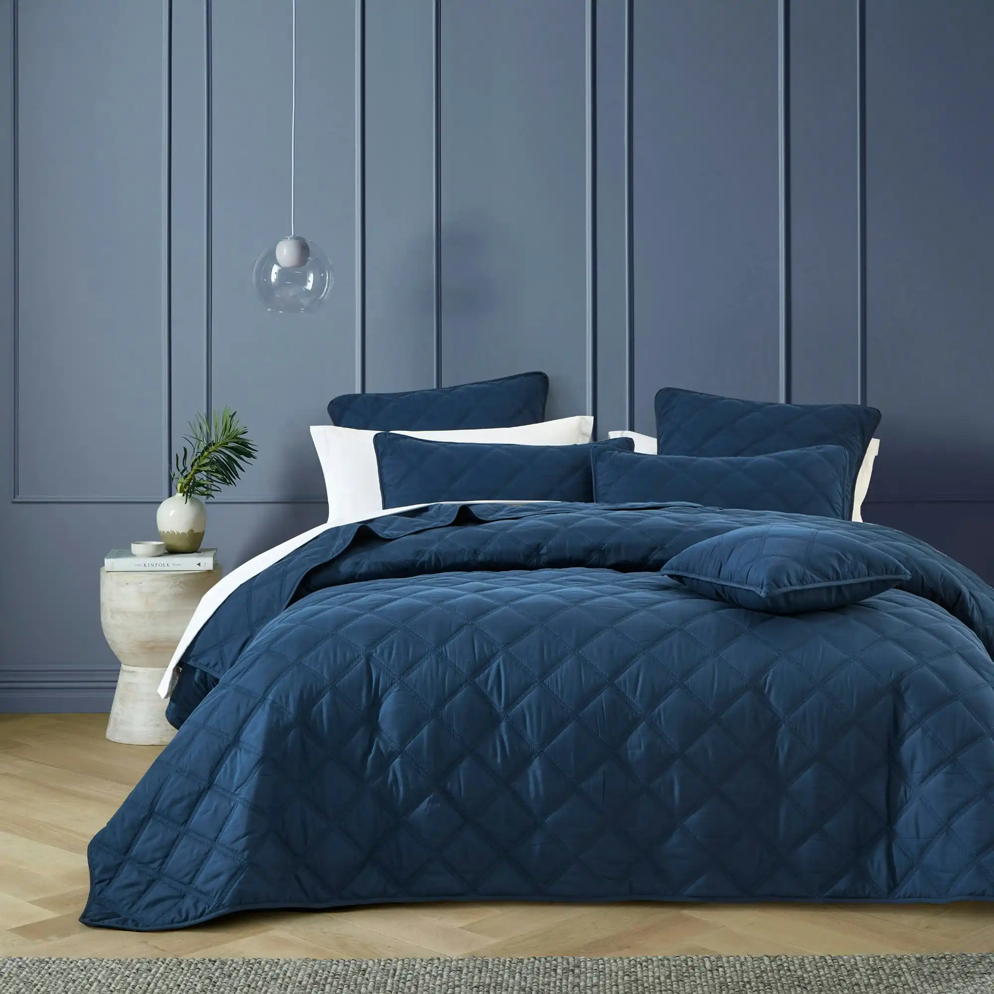 Bianca Bedding Barclay Navy Coverlet Set