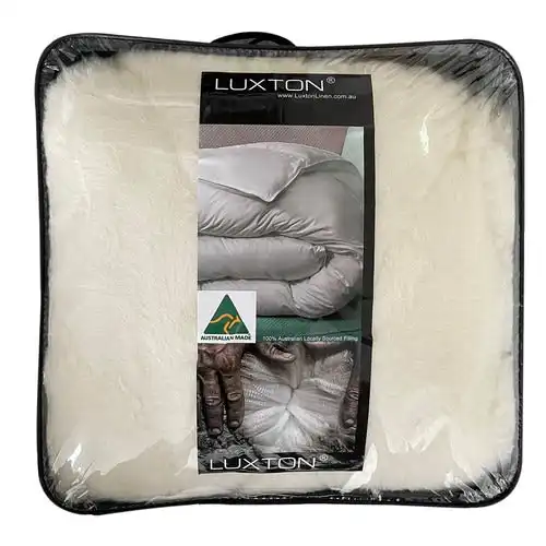 Luxton Premium Reversible 1000GSM Australian Wool Mattress Topper