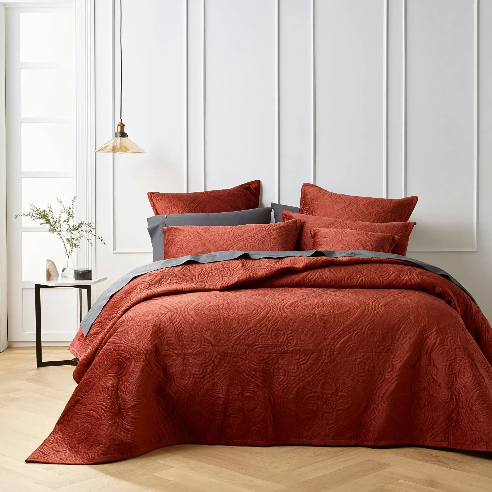 Bianca Bedding DYNASTY COVERLET SET TERRACOTTA