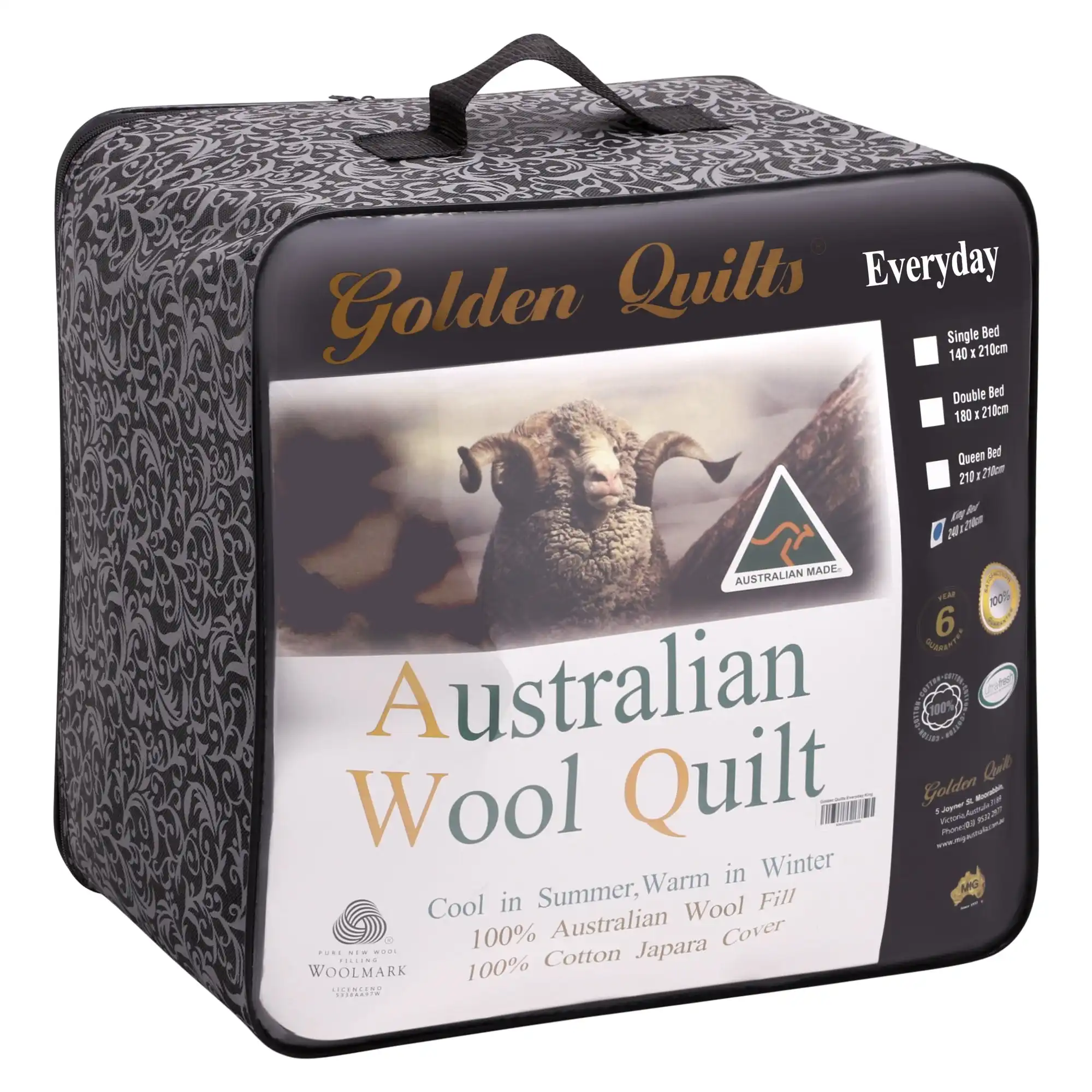 Golden Quilts 350GSM 100% Wool Quilt