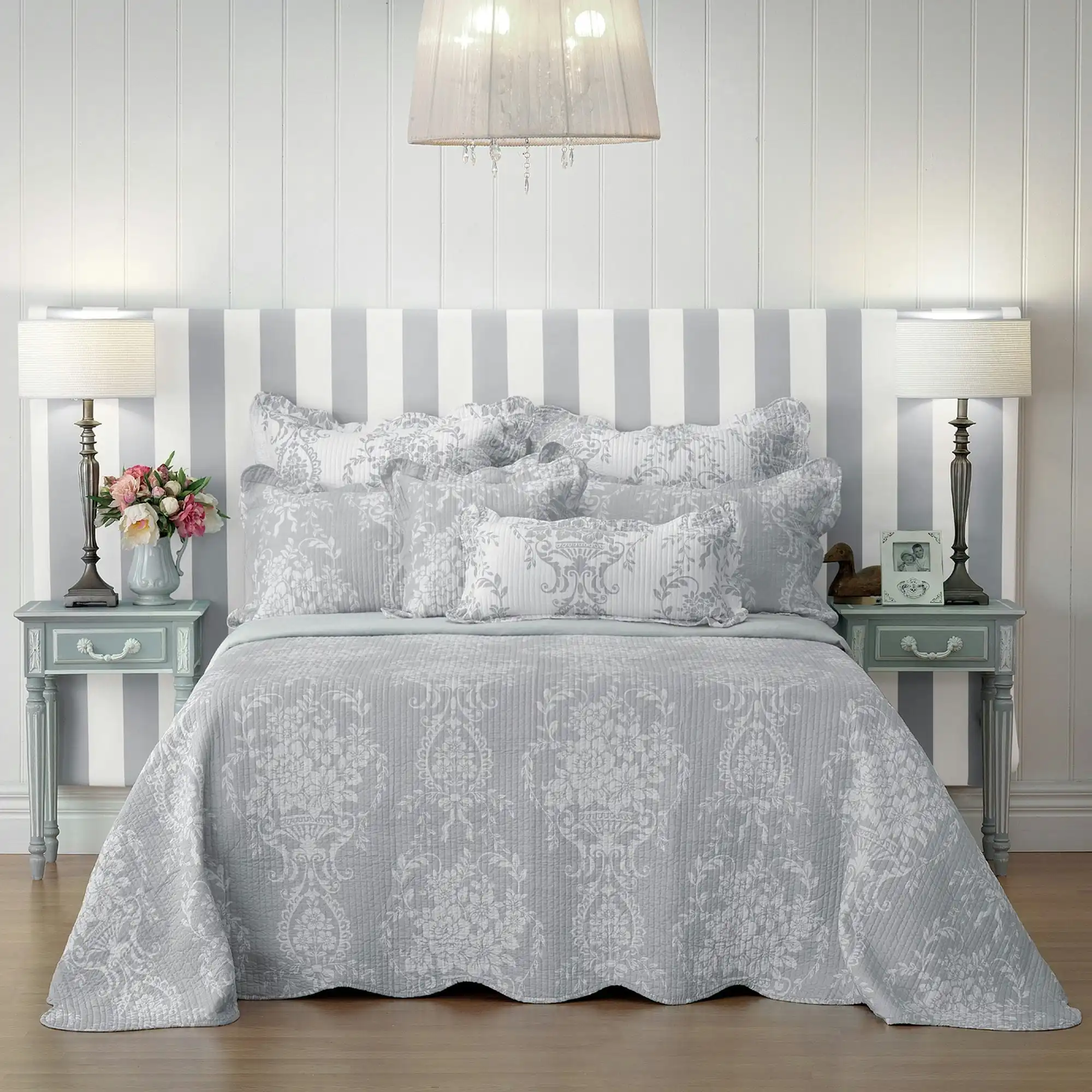 Bianca Bedding FLORENCE BEDSPREAD SET GREY