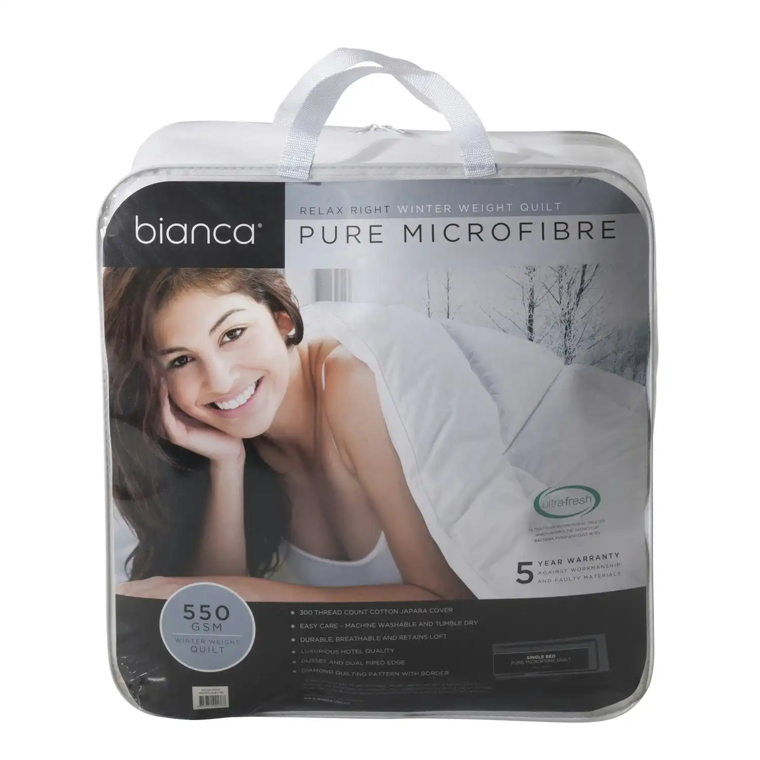 Bianca Bedding RELAX RIGHT PURE MICROFIBRE 550GSM WINTER WEIGHT QUILT
