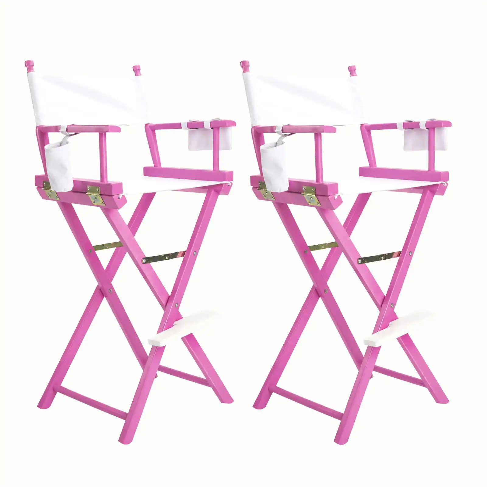 2X 75cm Tall Director Chair - PINK HUMOR