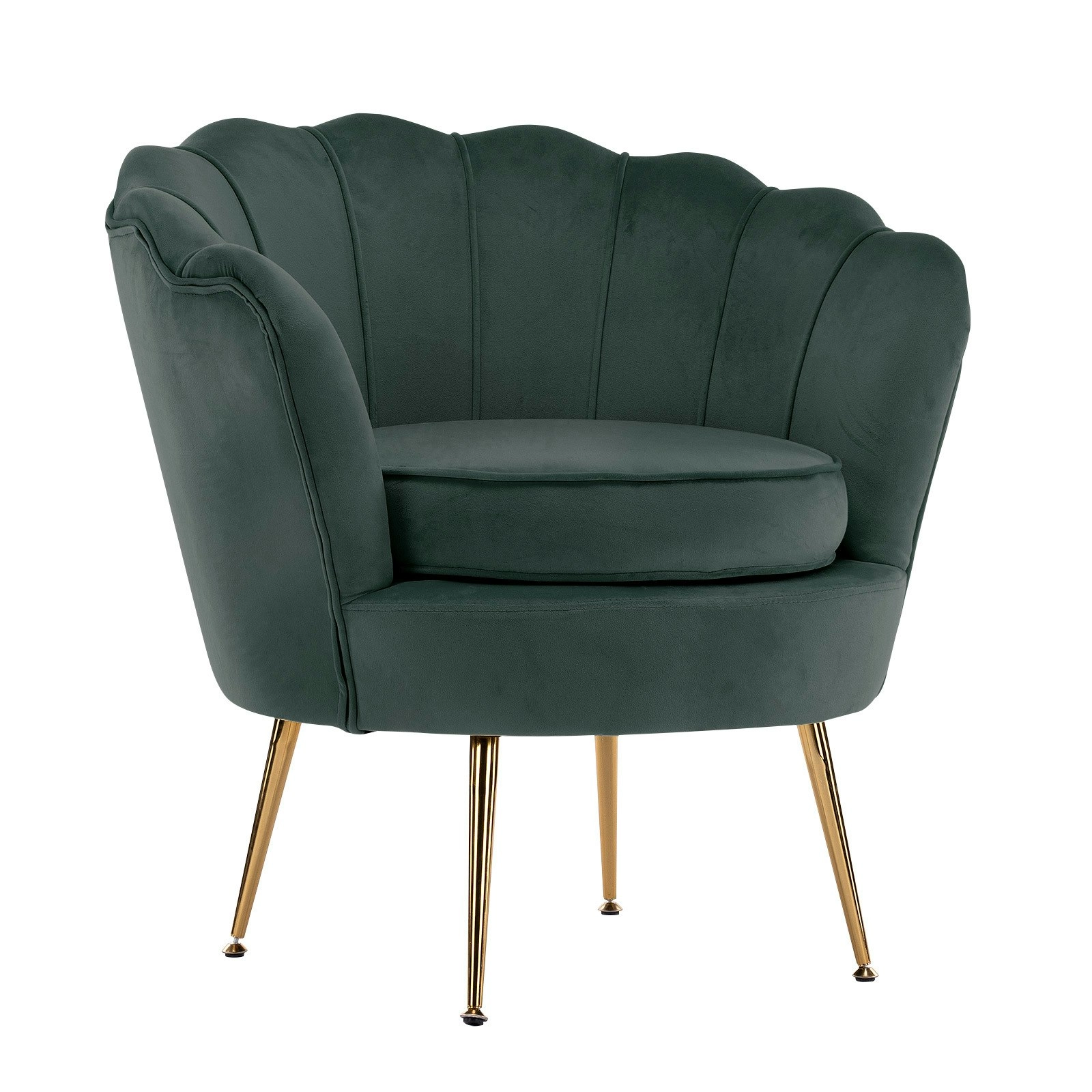 Armchair Velvet Shell Scallop - GREEN