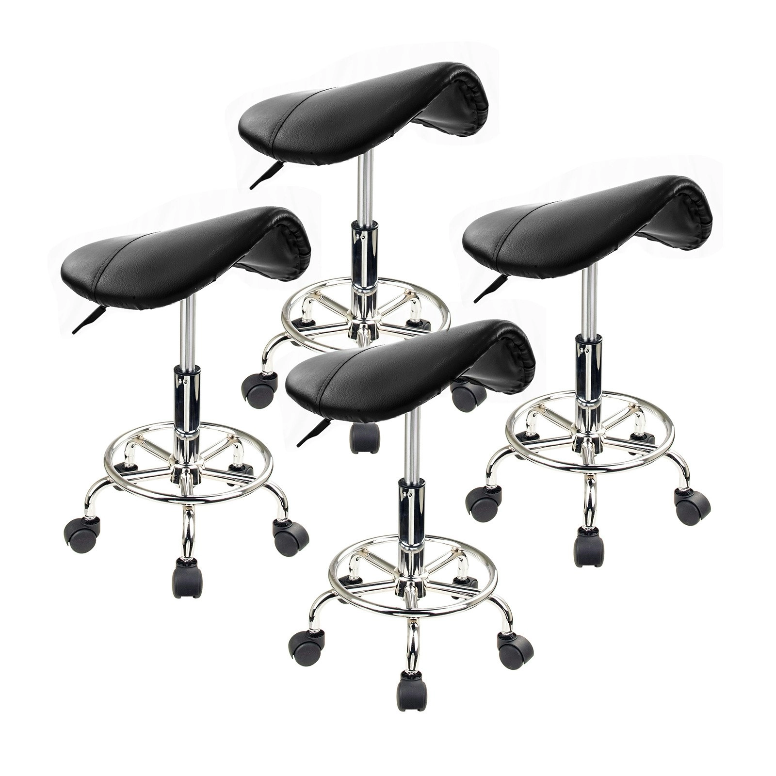 4X Saddle Salon Stool - BLACK