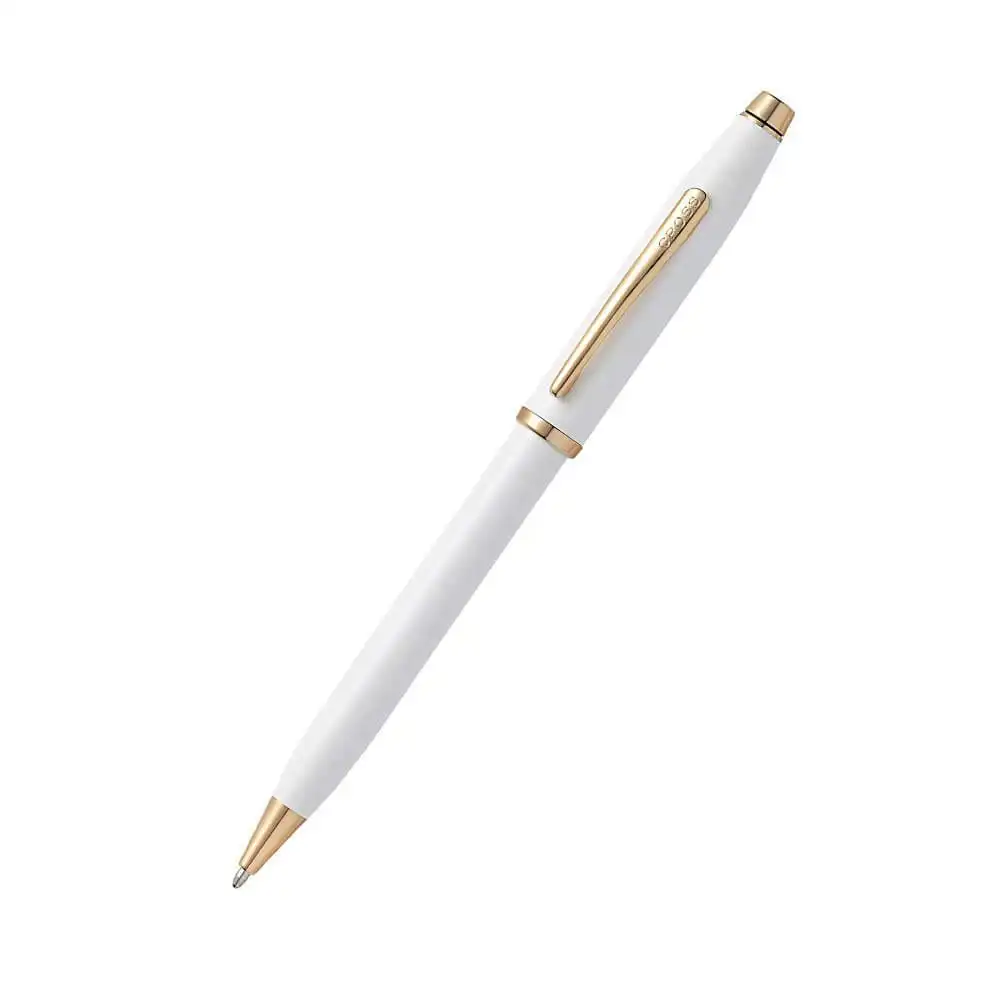 Century II White Lacquer/Rose Gold Ballpoint Pen