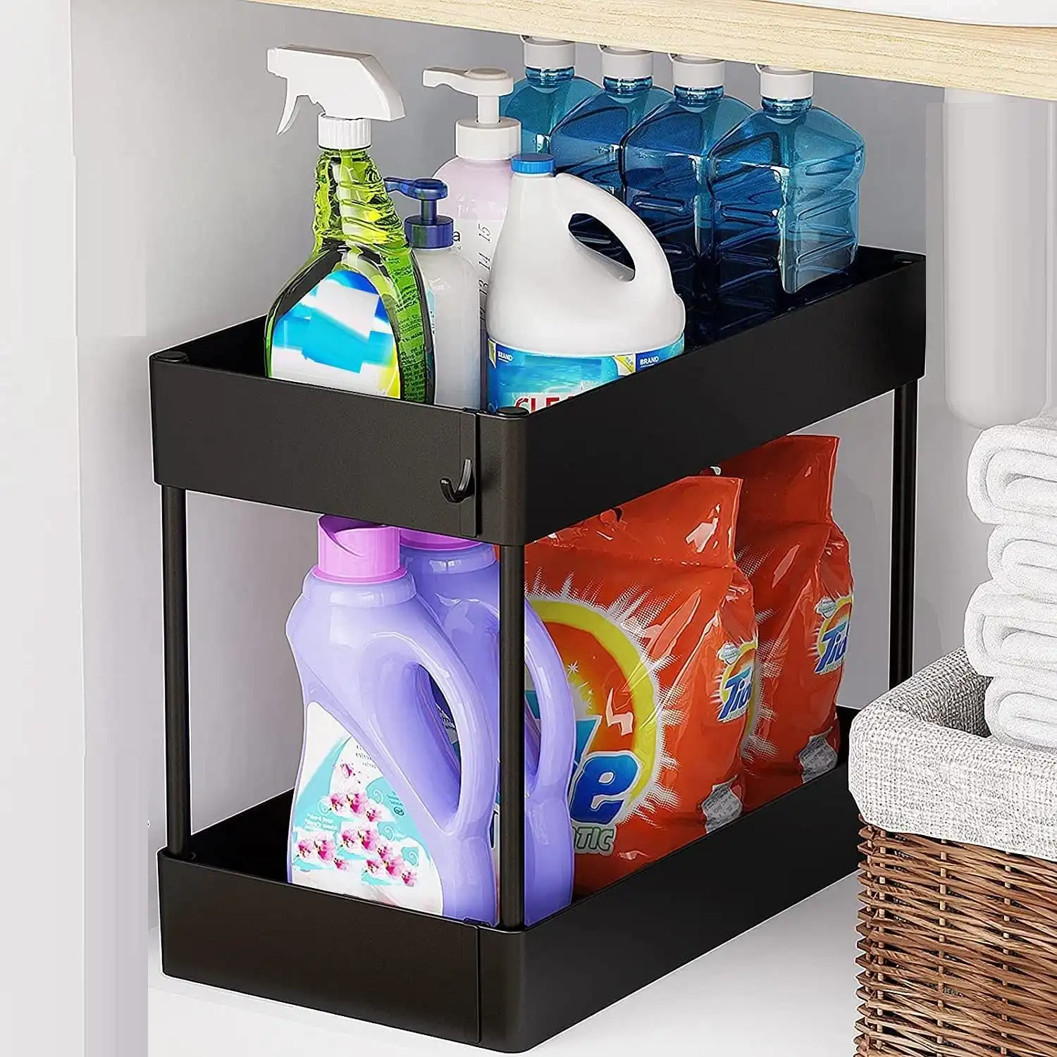 BOXSWEDEN 2 Tier Bathroom Wall Suction Rack Shower Caddy Shelf Organiser  Holder