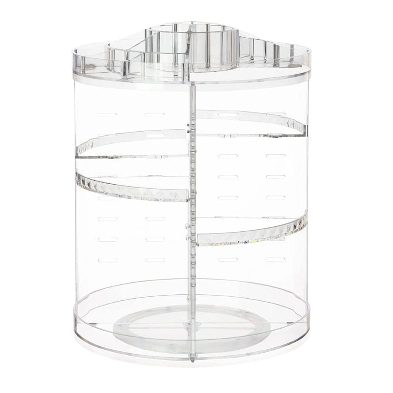 2 Sets of 360 Rotating Acrylic Makeup Organizer Clear Cosmetics Holder