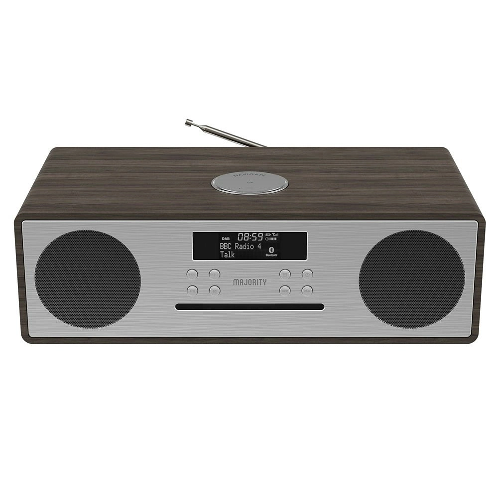 Majority Oakington Bluetooth, DAB Radio & CD Player-Walnut