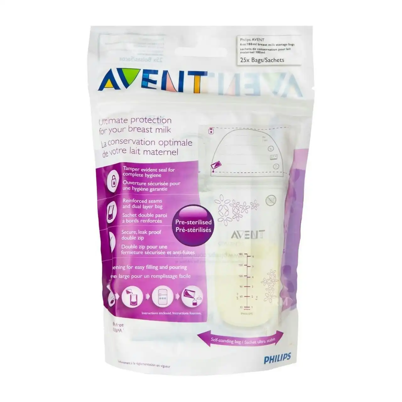 Avent Breast Milk Storage Bags 25 x 180ml