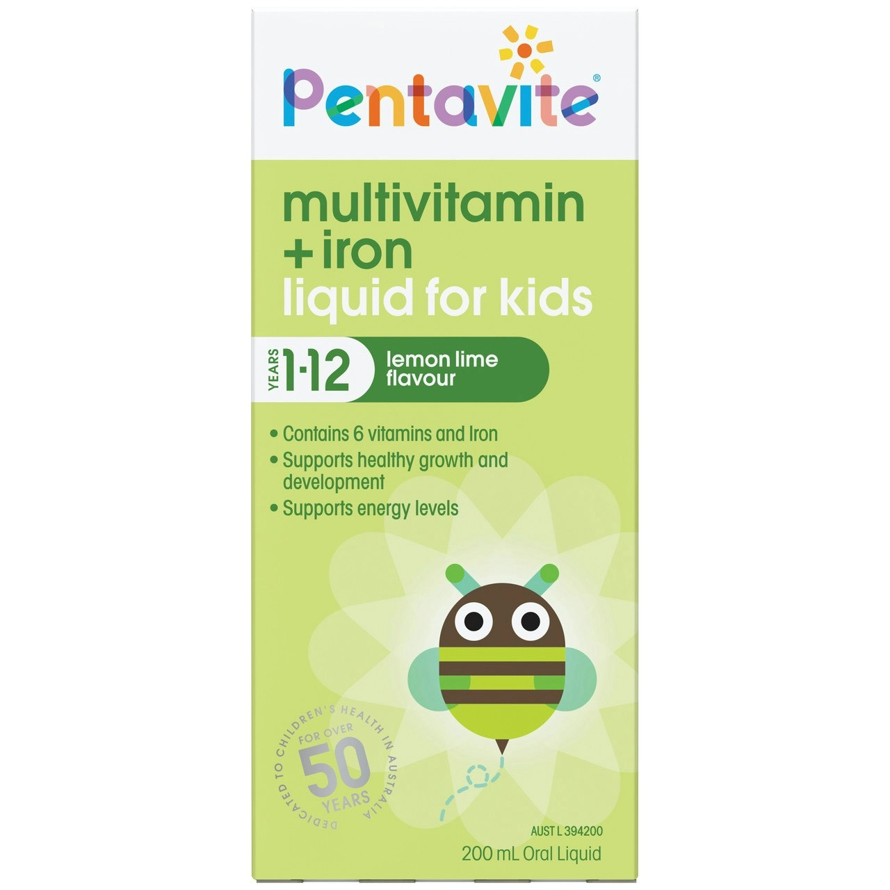 Pentavite Multivitamin + Iron Liquid for Kids 200mL