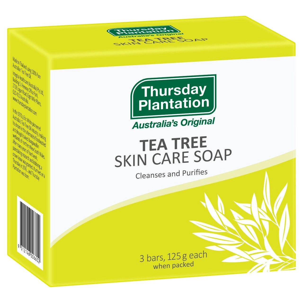 Thursday Plantation Tea Tree Skin Care Soap Bars 3 x 125g