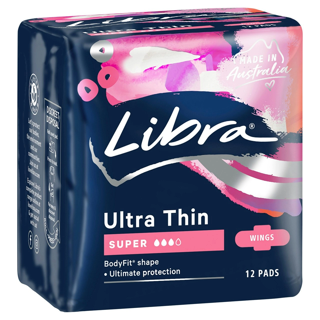 Libra Ultra Thin Pads Super with Wings 12 pack