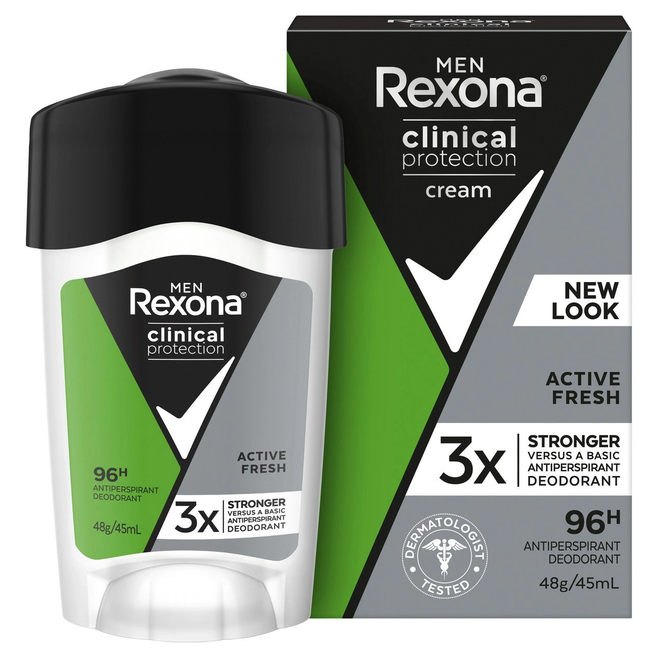 Rexona Men Clinical Protection Deodorant antiperspirant cream Active Fresh for 3x stronger protection* 45 mL