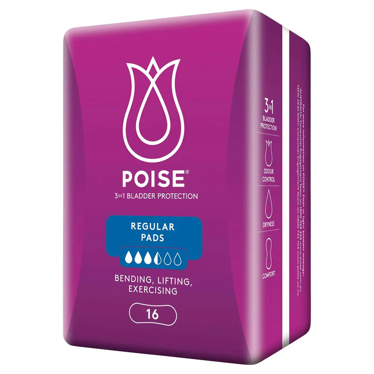 Poise Pads For Bladder Leaks Regular 16 Pack