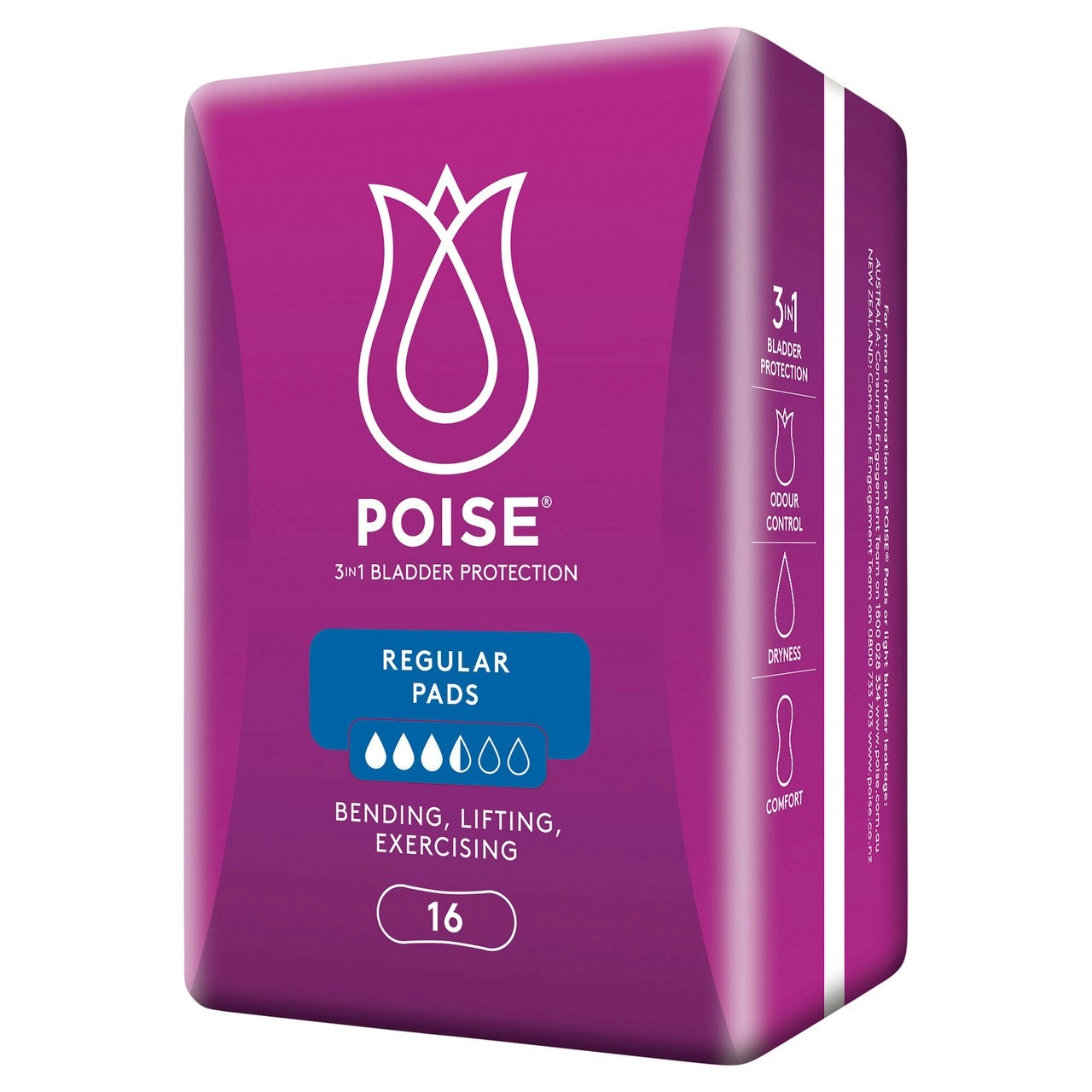 Poise Pads For Bladder Leaks Regular 16 Pack