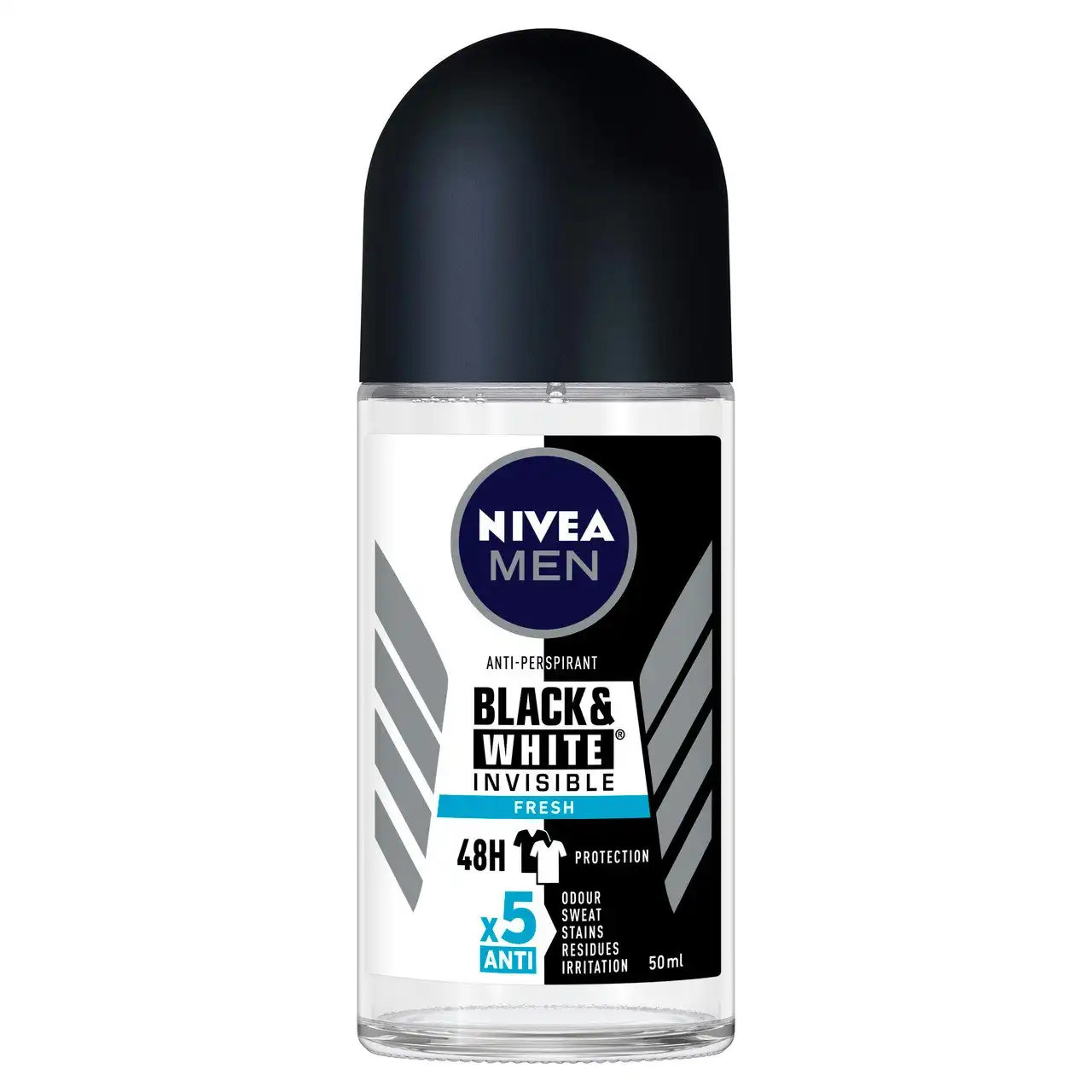 Nivea MEN Black & White Invisible Fresh Anti-Perspirant Roll-On Deodorant 50ml