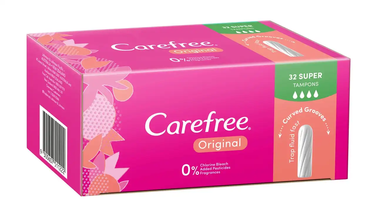 Carefree Original Super Tampons 32 pack, Your Discount Chemist