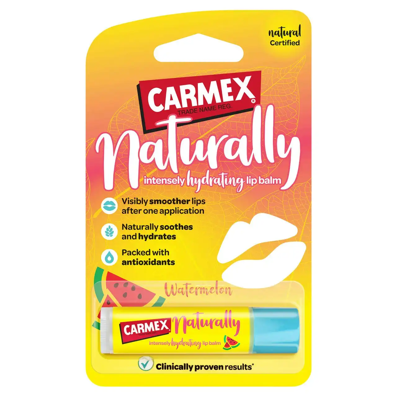 Carmex 'NATURALLY' WATERMELON intensely hydrating lip balm