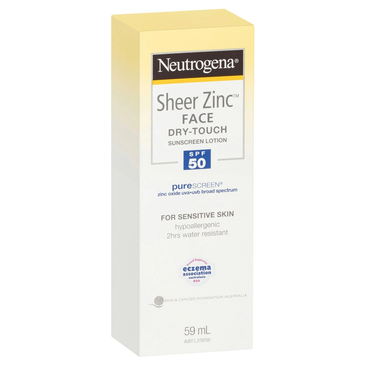 Neutrogena Sheer Zinc Fragrance Free Face Dry Touch Sunscreen Lotion SPF 50 59mL