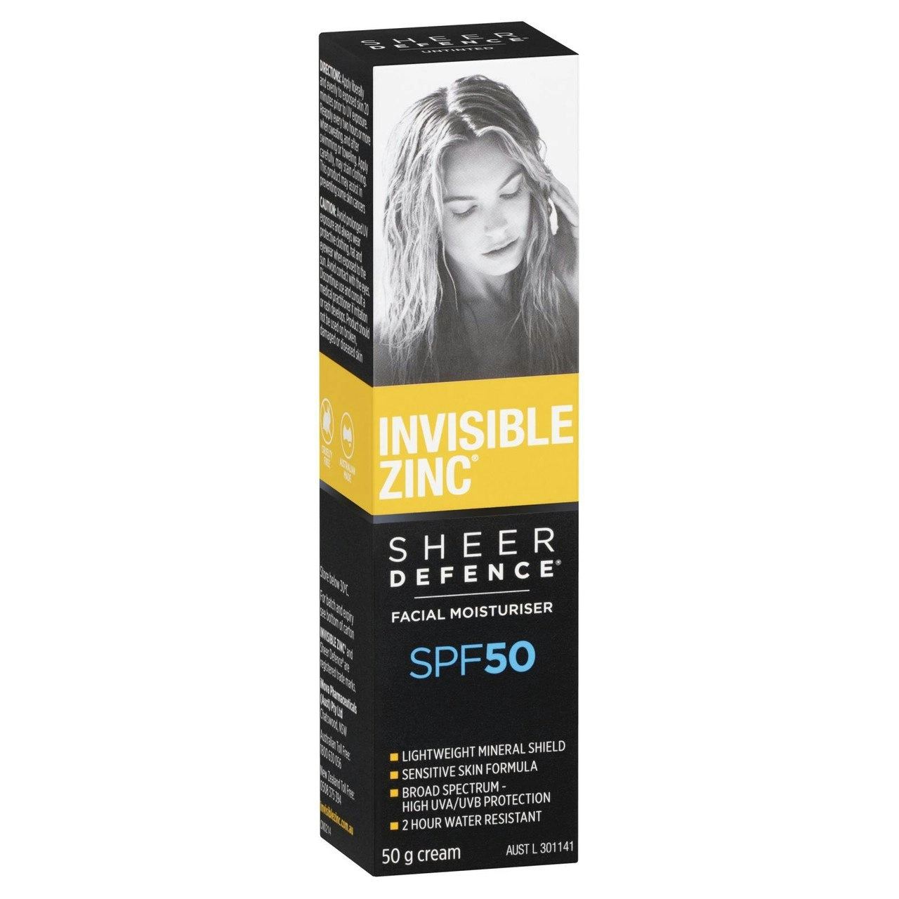 Invisible Zinc Sheer Defence Facial Moisturiser SPF 50 50g