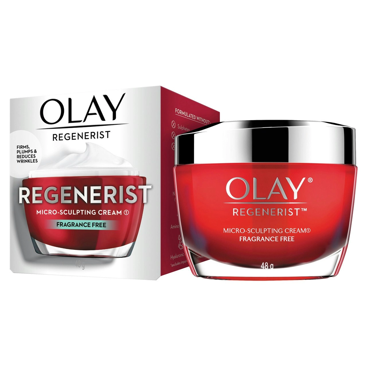 Olay Regenerist Micro-Sculpting Face Cream Moisturiser Fragrance Free 48g