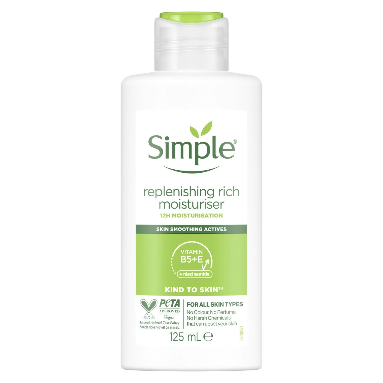 Simple Kind To Skin Replenishing Rich Moisturiser for nourished and smooth skin 125mL