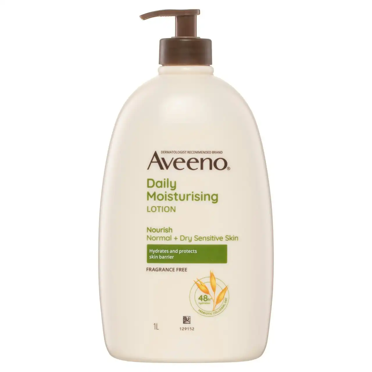 Aveeno Daily Moisturising Non-Greasy Fragrance Free Body Lotion 48-Hour Hydration Soothe Normal Dry Sensitive Skin 1L