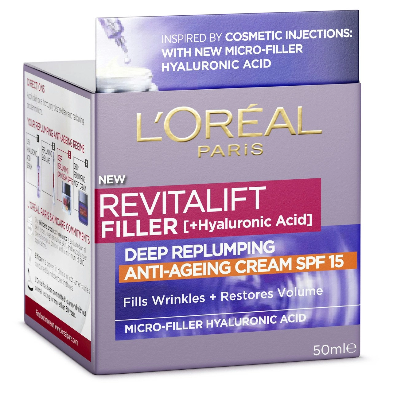 L'Oreal Paris Revitalift Filler Hyaluronic Acid Day SPF15 Cream, 50mL