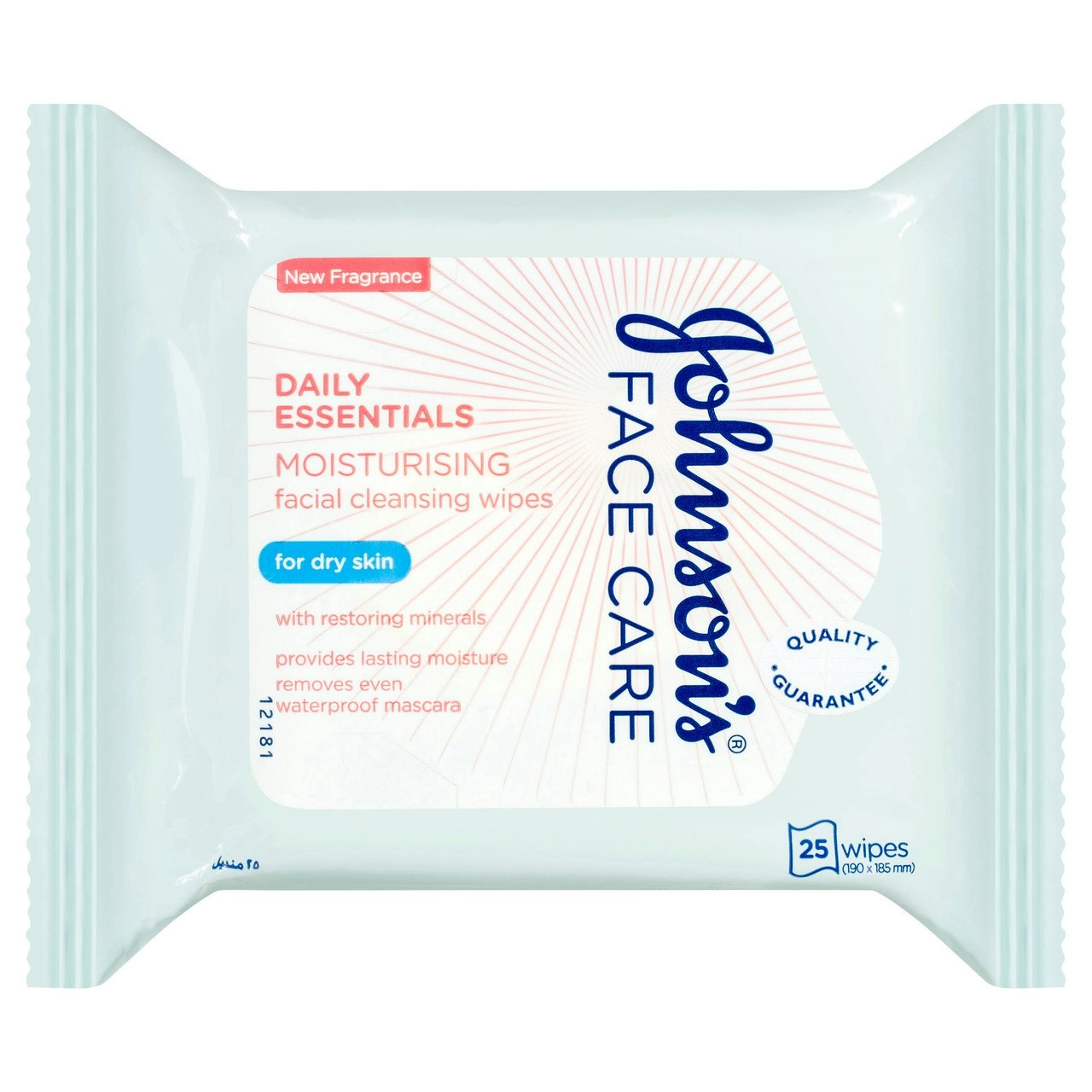 Johnson's Daily Essentials Moisturising Facial Cleansing Wipes 25 Pack