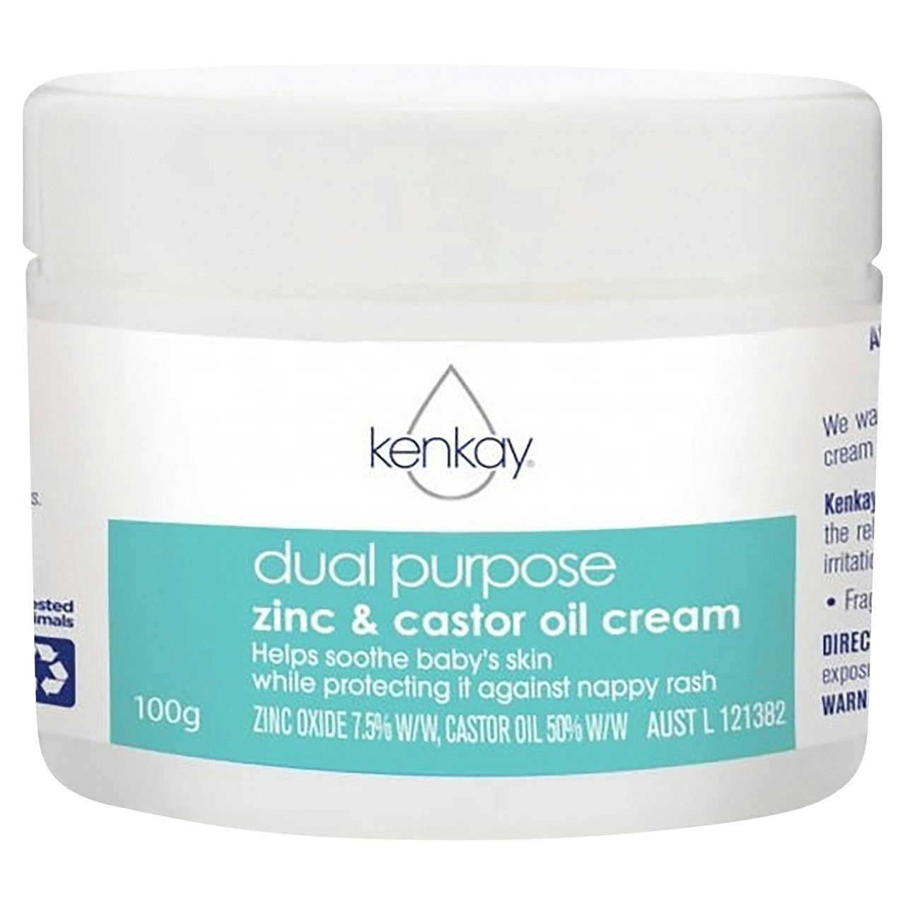 Kenkay Dual Purpose Zinc & Castor Oil Cream Jar 100g