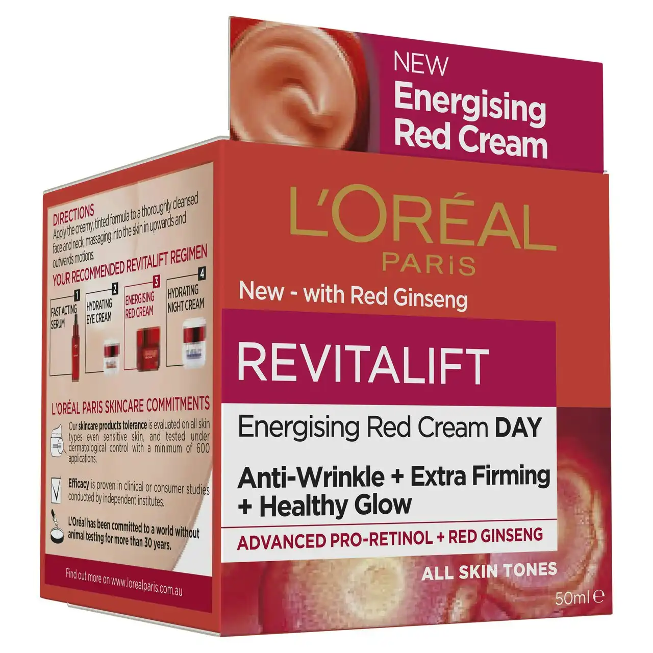 L'Or al Paris Revitalift Classic Energising Red Day Cream, 50mL