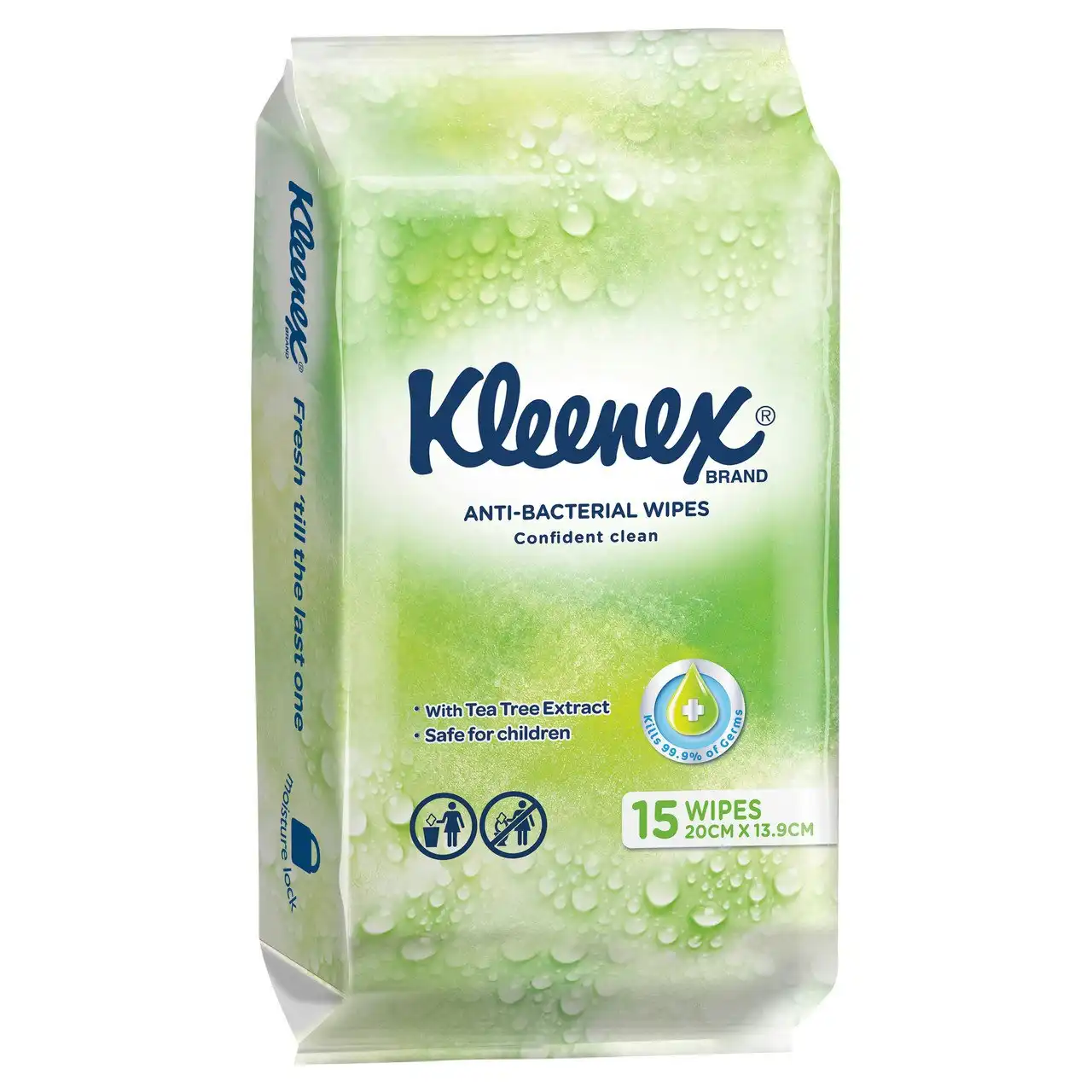 Kleenex Anti-Bacterial To-Go Wipes 15 Pack