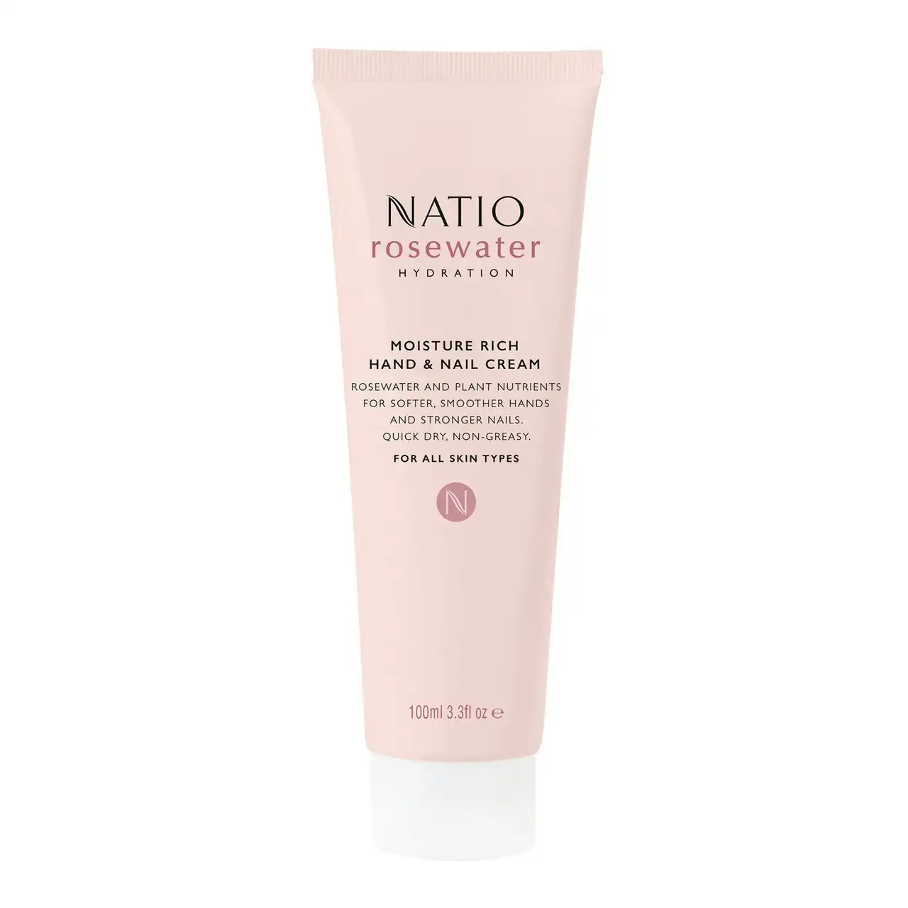 Natio Rosewater Hydration Moisture Rich Hand & Nail Cream 100ml