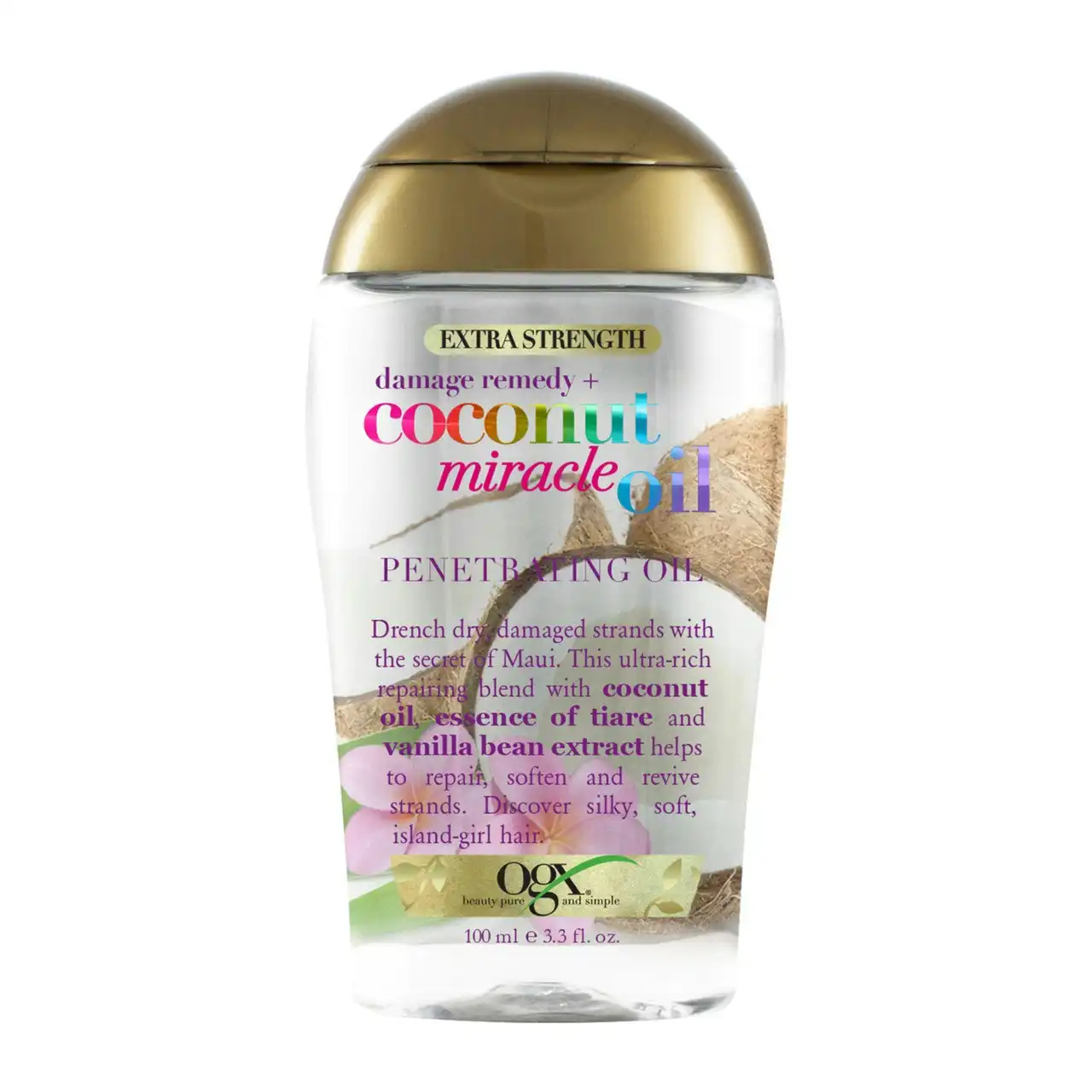 OGX Extra Strength Damage Remedy + Hydrating & Repairing Coconut Miracle Oil Penetrating Oil For Dry & Damaged Hair 100mL