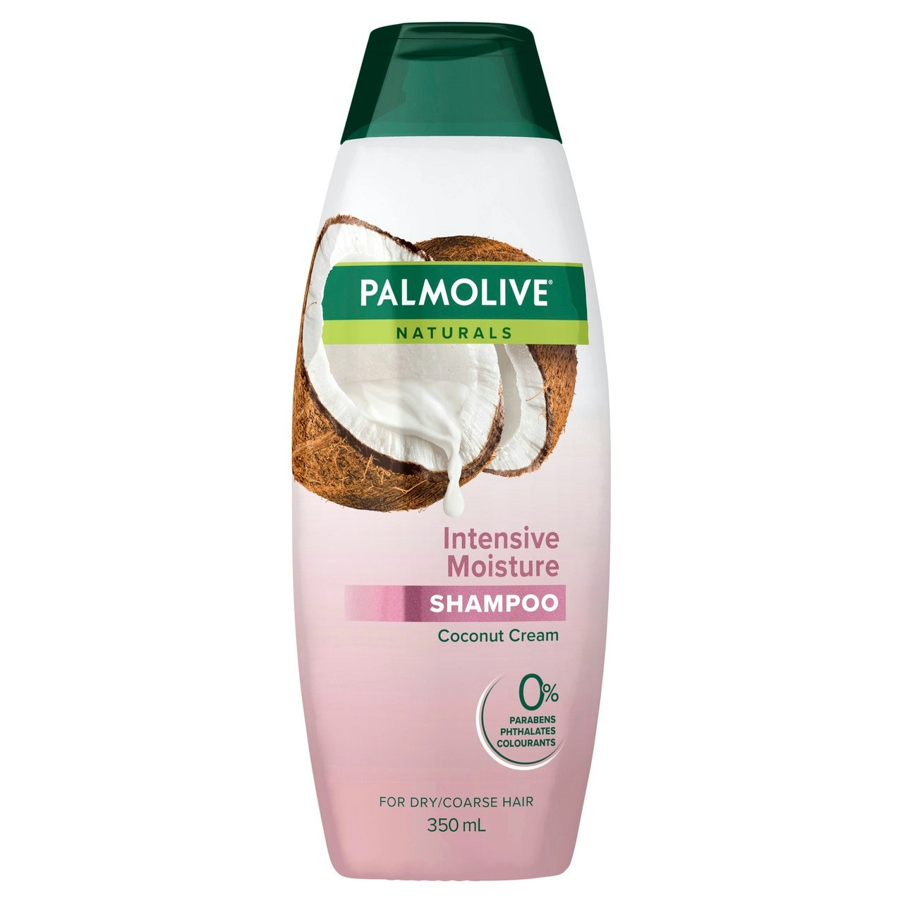 Palmolive Naturals Hair Shampoo, 350mL, Intensive Moisture with Coconut Cream, For Coarse or Dry Hair