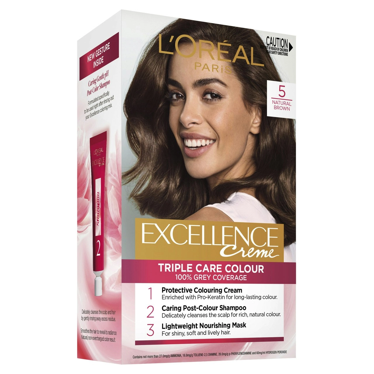 L'Oreal Paris Excellence Creme Permanent Hair Colour - 5 Natural Brown