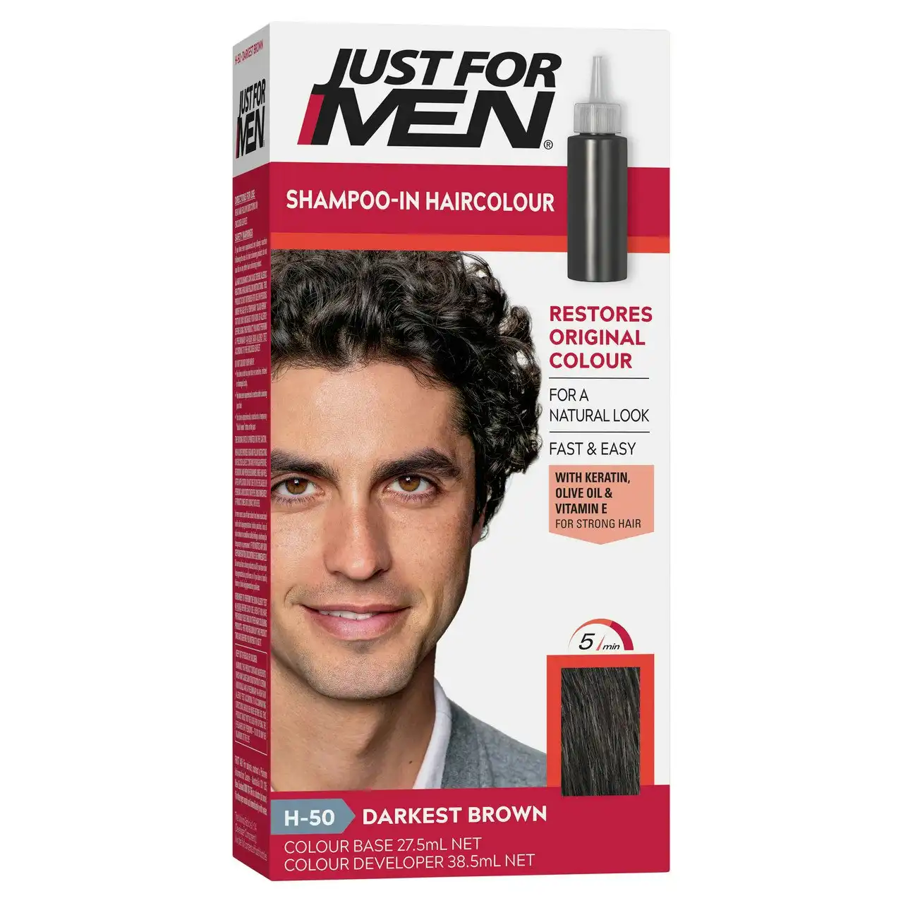 Just For Men Shampoo-In Haircolour Darkest Brown